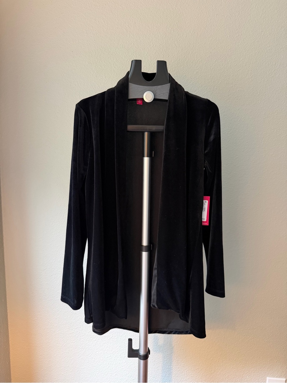 Vince Camuto Black Velvet Open Front Cardigan Jacket in XS